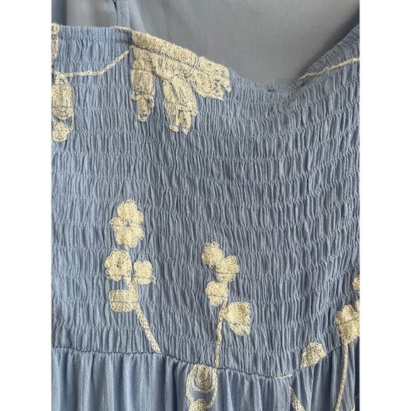 Lily Rose Floral Tier Midi Dress XXL Embroidered Flutter Sleeve Cottagecore NEW - Picture 11 of 13